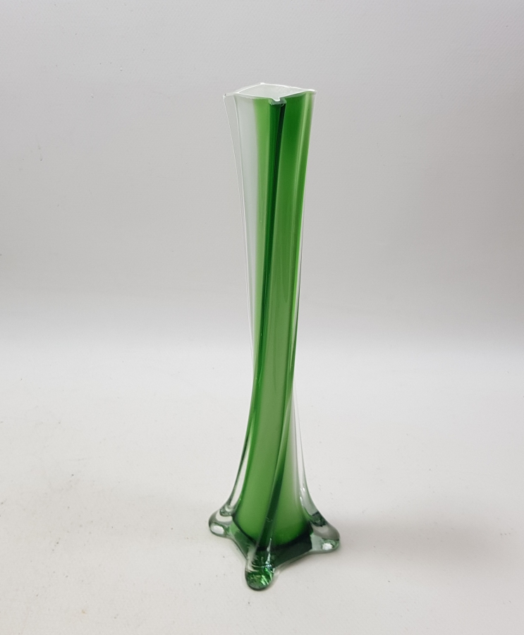 ÇİFT RENKLİ BURGULU FORMLU MURANO CAM LALEDAN