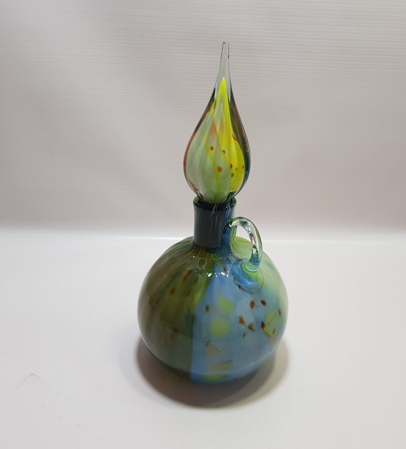 KUBBELİ FORMDA YAPILMIŞ ÜFLEME CAMDAN MAMUL ANTİKA MURANO ŞERBETLİK