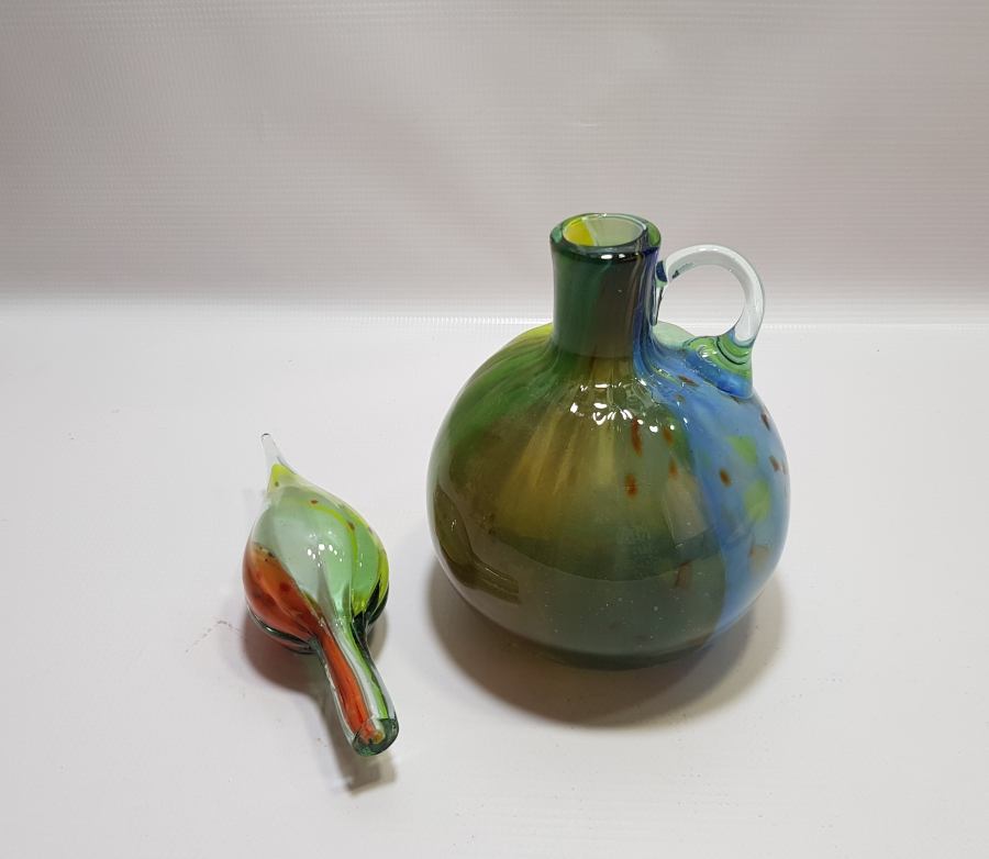 KUBBELİ FORMDA YAPILMIŞ ÜFLEME CAMDAN MAMUL ANTİKA MURANO ŞERBETLİK