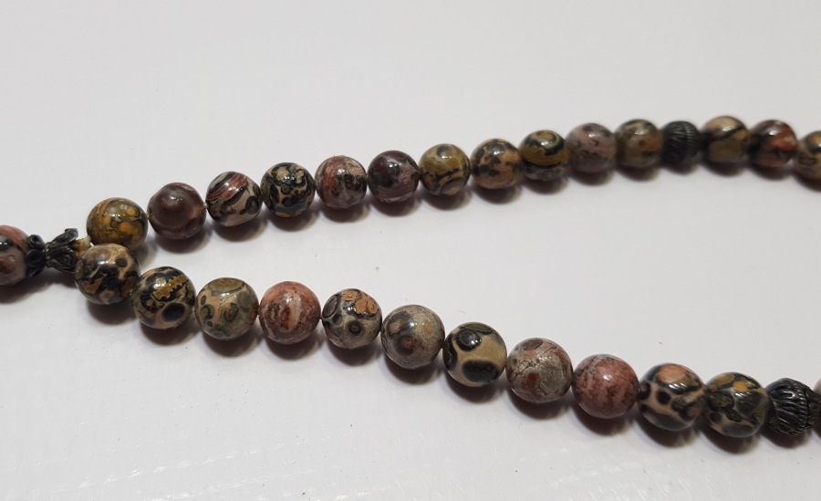 GÜMÜŞ PÜSKÜLLÜ ANTİKA DOĞAL TAŞ TESPİH