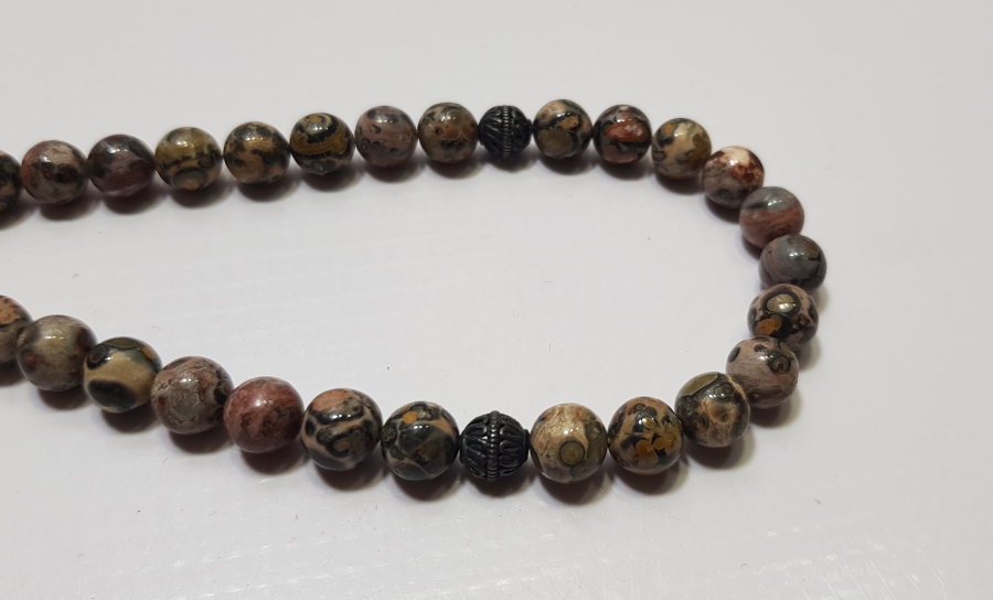 GÜMÜŞ PÜSKÜLLÜ ANTİKA DOĞAL TAŞ TESPİH