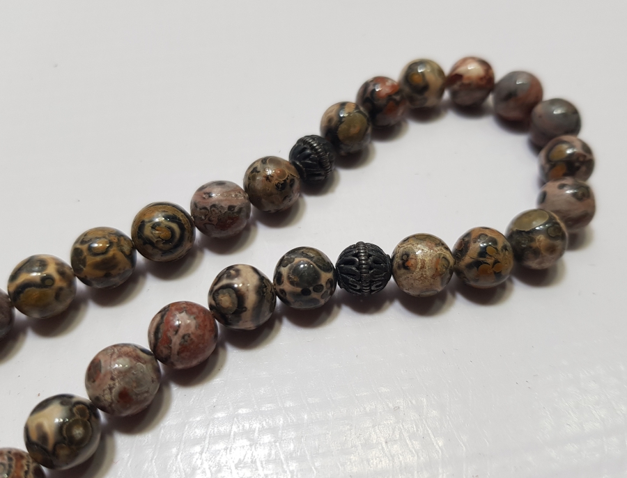 GÜMÜŞ PÜSKÜLLÜ ANTİKA DOĞAL TAŞ TESPİH