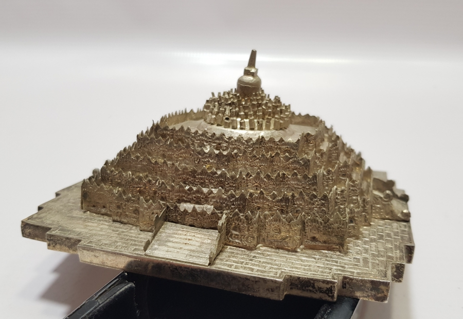 GÜMÜŞ KAPLAMA ANTİKA METAL MASA ÜSTÜ OBJESİ