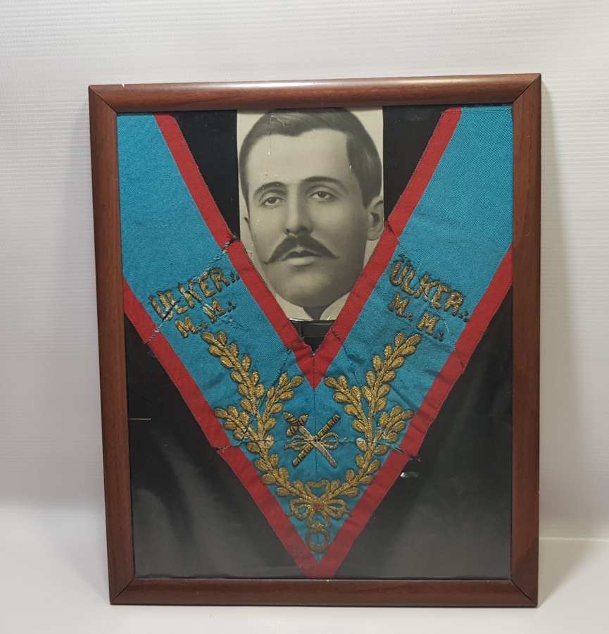 GÜMÜŞ SIRMA İŞÇİLİKLİ TAMAMI EL YAPIMI ANTİKA MASONİK BOYUN BAĞI