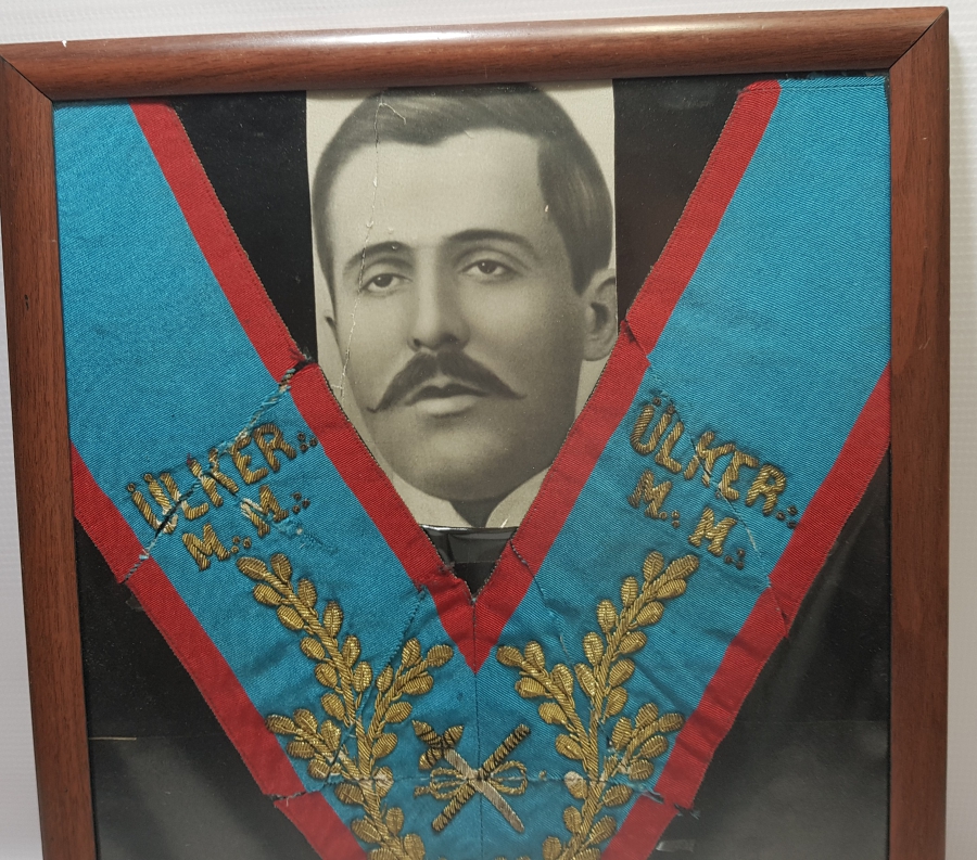 GÜMÜŞ SIRMA İŞÇİLİKLİ TAMAMI EL YAPIMI ANTİKA MASONİK BOYUN BAĞI