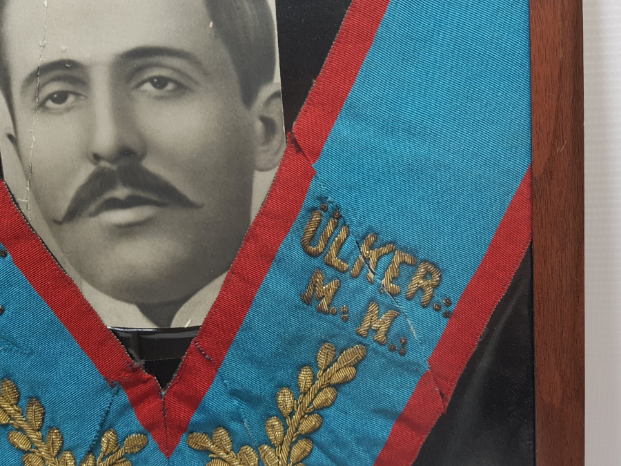 GÜMÜŞ SIRMA İŞÇİLİKLİ TAMAMI EL YAPIMI ANTİKA MASONİK BOYUN BAĞI