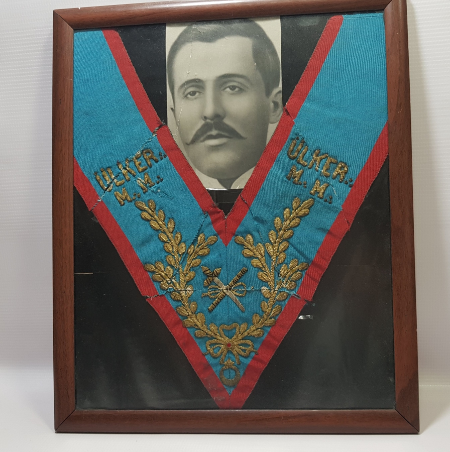 GÜMÜŞ SIRMA İŞÇİLİKLİ TAMAMI EL YAPIMI ANTİKA MASONİK BOYUN BAĞI