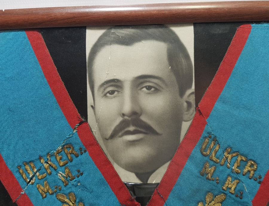 GÜMÜŞ SIRMA İŞÇİLİKLİ TAMAMI EL YAPIMI ANTİKA MASONİK BOYUN BAĞI