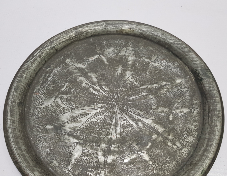 ÜZERİ KALEM İŞÇİLİKLİ OSMANLI DÖNEMİ BOSNA KAHVE TEPSİSİ