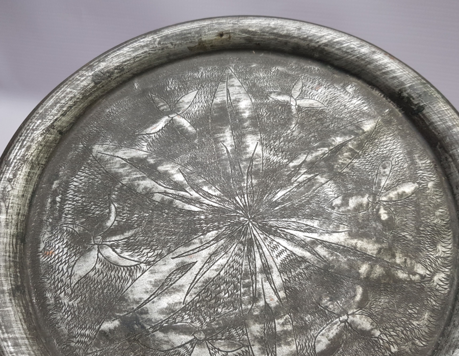 ÜZERİ KALEM İŞÇİLİKLİ OSMANLI DÖNEMİ BOSNA KAHVE TEPSİSİ