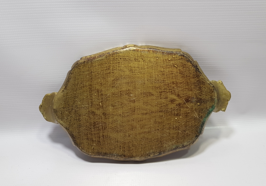 OSMANLI DÖNEMİ ALTIN VARAKLI LEVANTEN İŞİ AHŞAP KAHVE TEPSİSİ