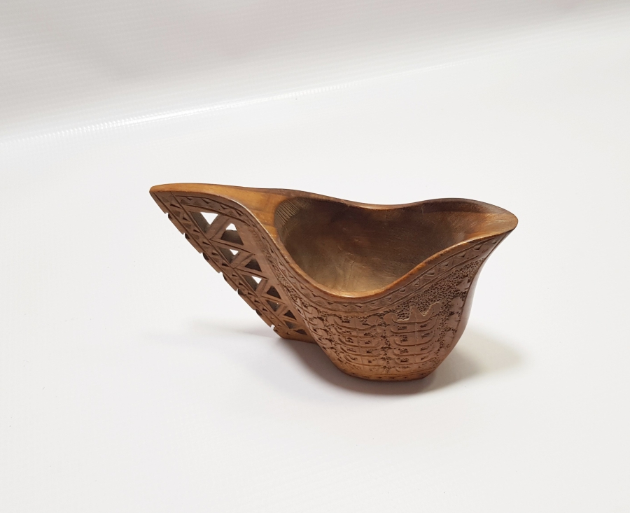 OSMANLI DÖNEMİ EL OYMA İŞÇİLİKLİ ÇOK NADİR AHŞAP KAHVE ÖLÇEĞİ