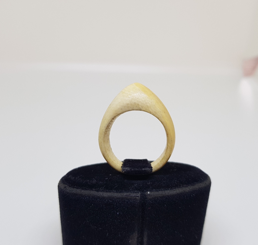 OSMANLI DÖNEMİ ZİHGİR FORMLU FİLDİŞİ YÜZÜK