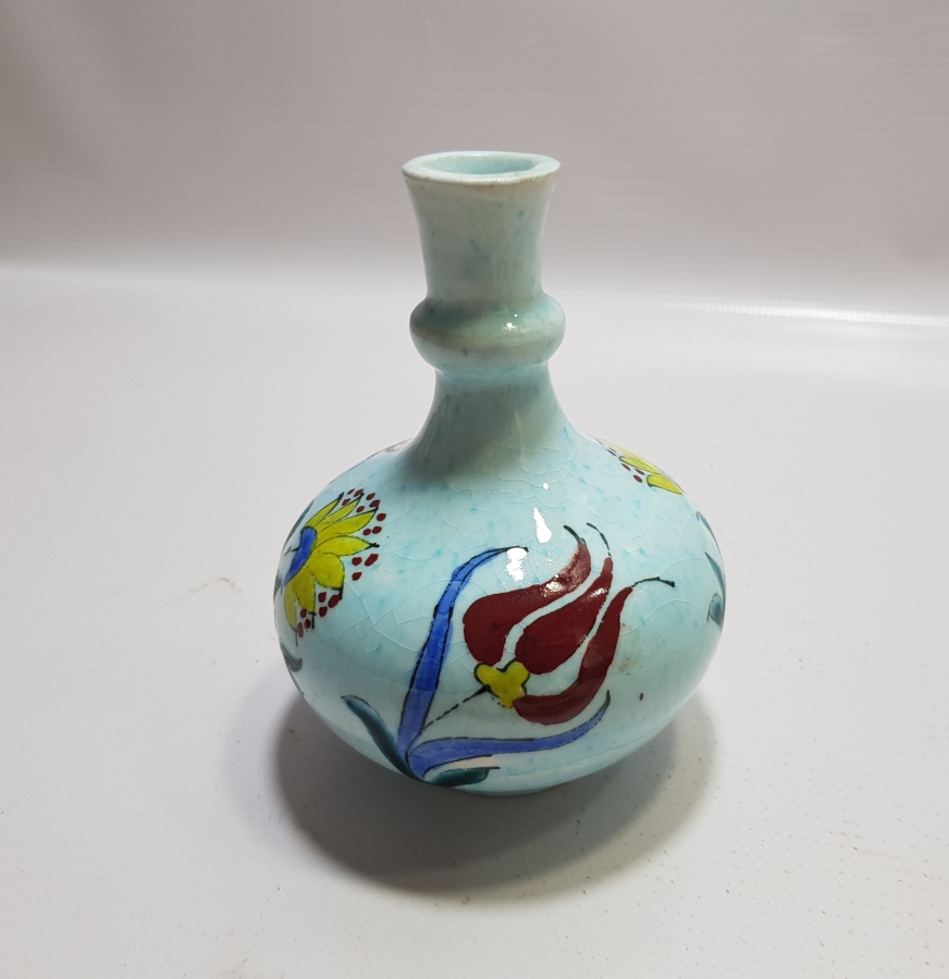 KÜTAHYA İŞİ EL BOYAMA KARANFİLLİ VAZO