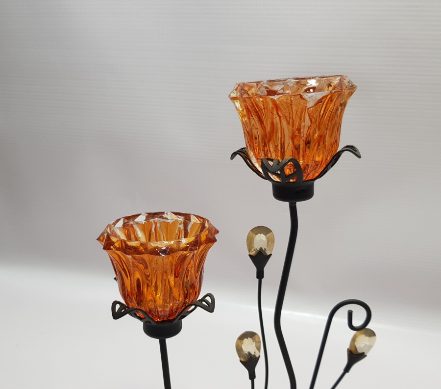 FERFORJE İŞÇİLİKLİ DEKORATİF MUMLUK - ŞAMDAN