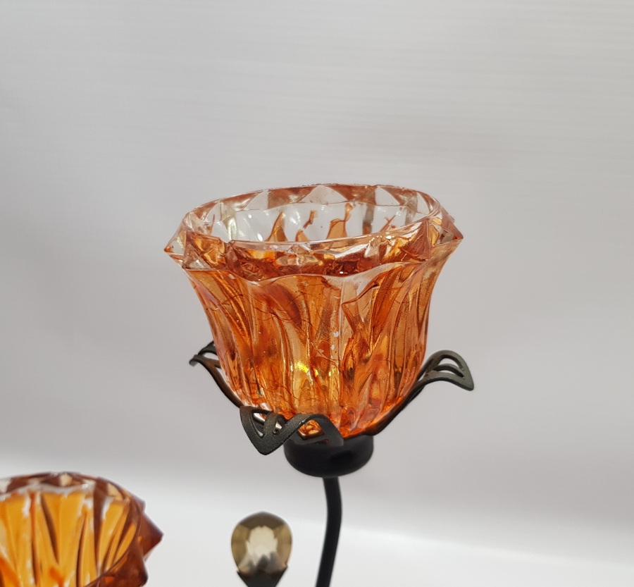 FERFORJE İŞÇİLİKLİ DEKORATİF MUMLUK - ŞAMDAN