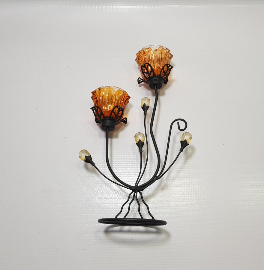 FERFORJE İŞÇİLİKLİ DEKORATİF MUMLUK - ŞAMDAN