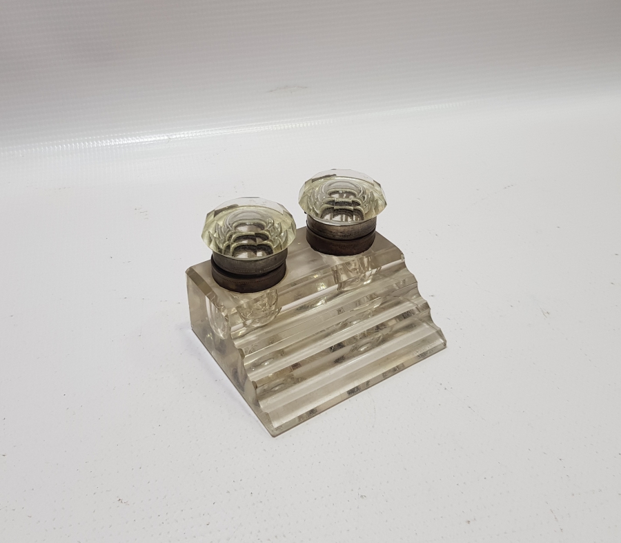 OSMANLI DÖNEMİ ÇİFT HAZNELİ KAPAKLI MASA HOKKASI