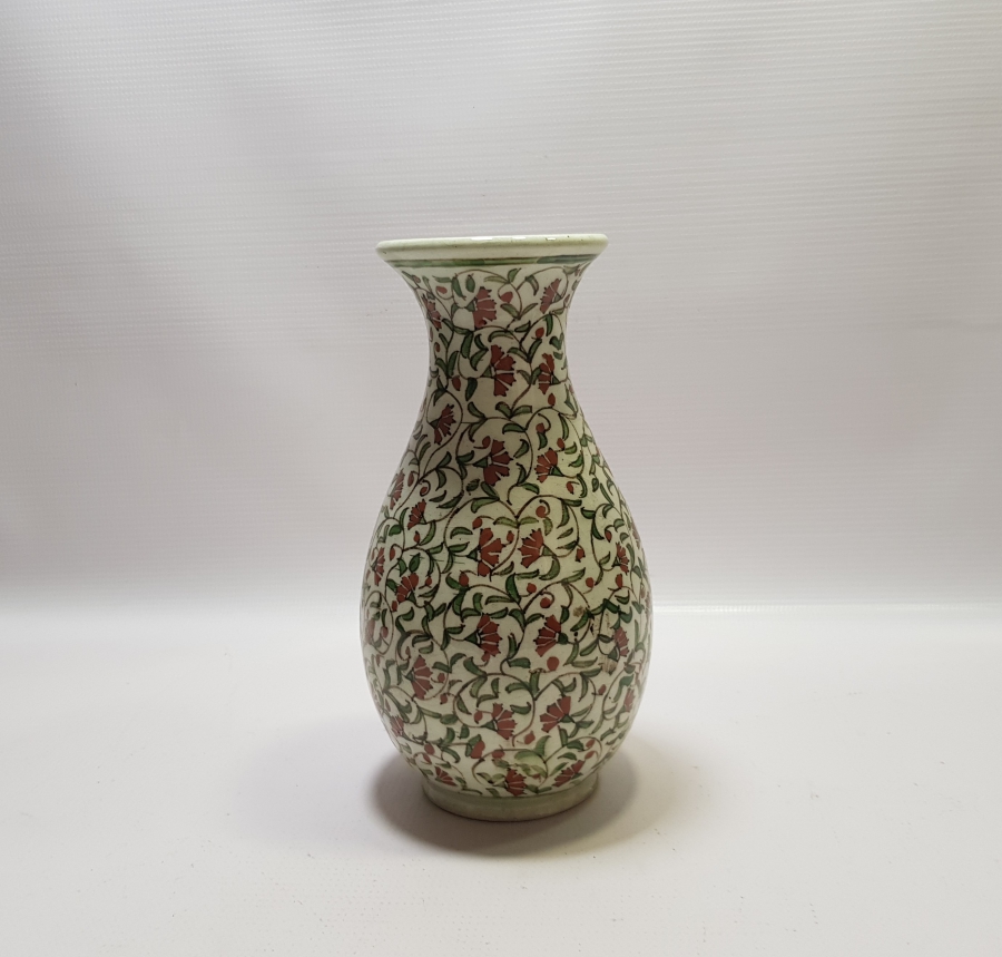 OSMANLI DÖNEMİ NADİR RENKTE MEŞHUR KAFANFİLLİ BÜYÜK BOY İZNİK VAZO