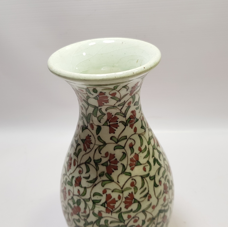 OSMANLI DÖNEMİ NADİR RENKTE MEŞHUR KAFANFİLLİ BÜYÜK BOY İZNİK VAZO