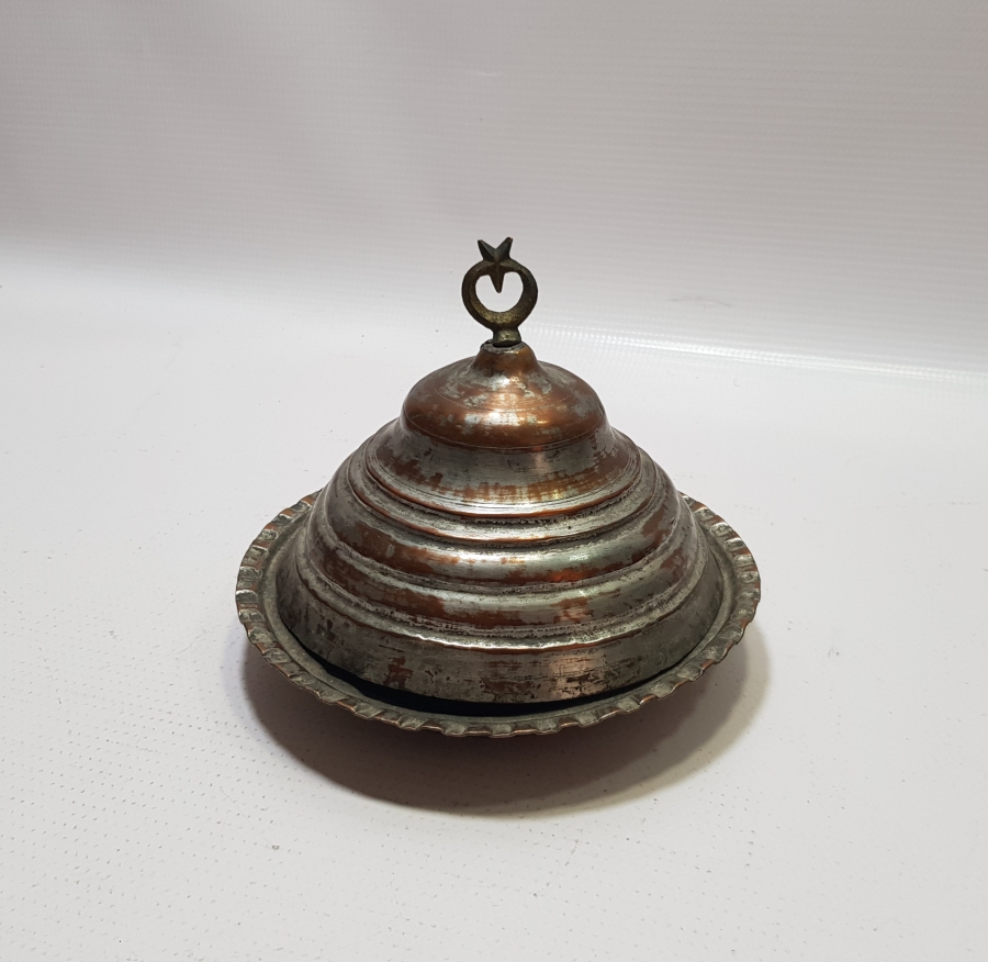 OSMANLI DÖNEMİ AY YILDIZ TUTMAÇLI KAPAKLI LENGER