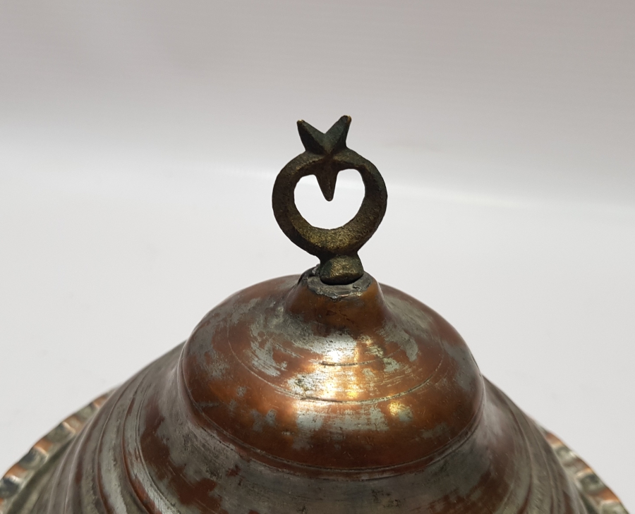 OSMANLI DÖNEMİ AY YILDIZ TUTMAÇLI KAPAKLI LENGER