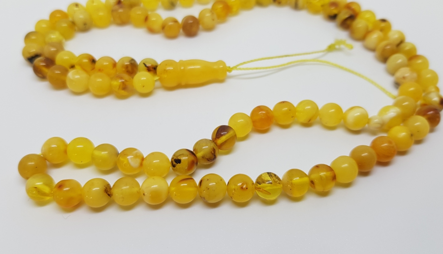 EL YAPIMI USTA İŞİ NADİR DAMLA KEHRİBAR NAMAZ TESPİHİ