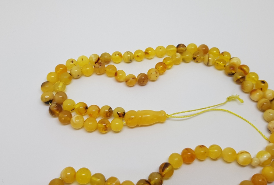 EL YAPIMI USTA İŞİ NADİR DAMLA KEHRİBAR NAMAZ TESPİHİ