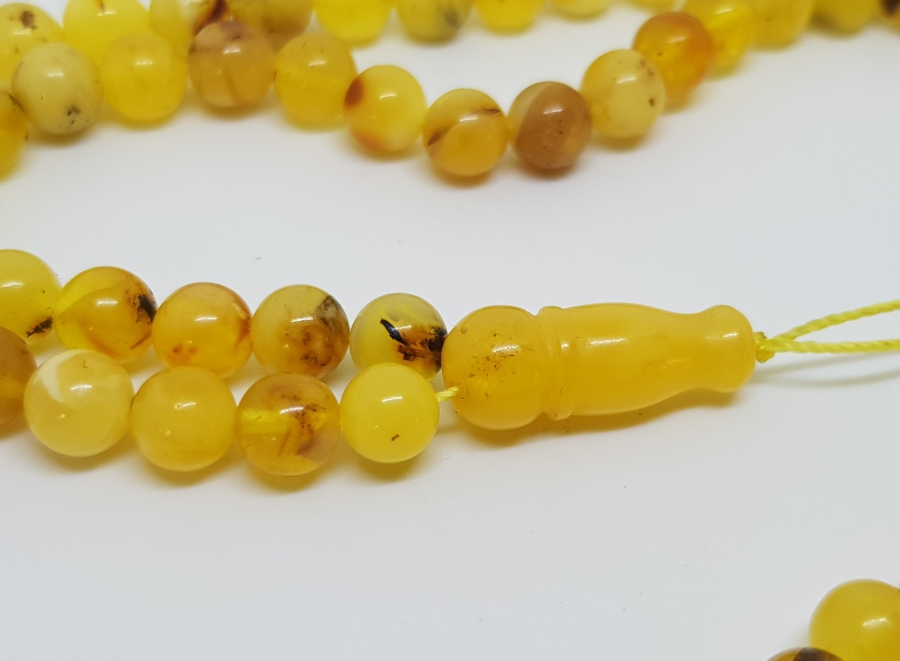 EL YAPIMI USTA İŞİ NADİR DAMLA KEHRİBAR NAMAZ TESPİHİ