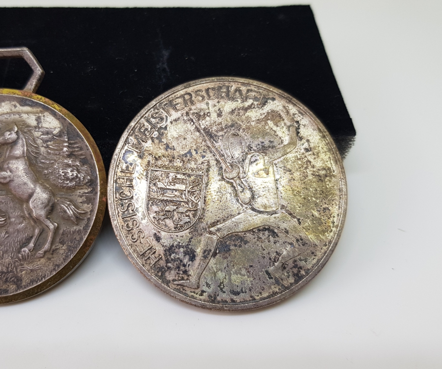 GÜMÜŞ KAPLAMA İKİ ADET ANTİKA AVRUPA MADALYON