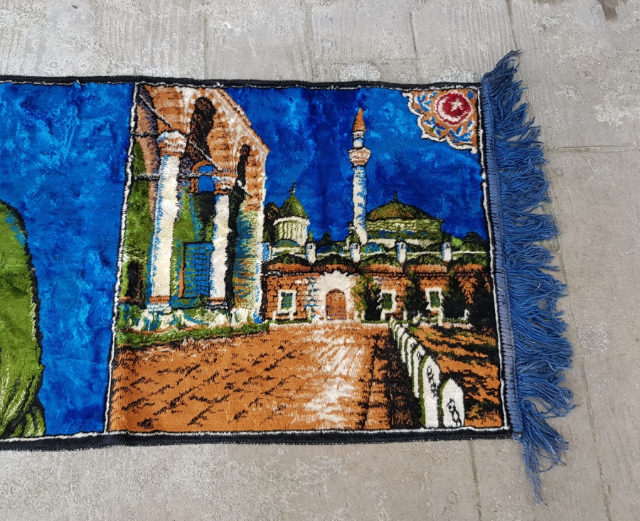 HZ MEVLANA RESİMLİ NADİR DUVAR HALISI