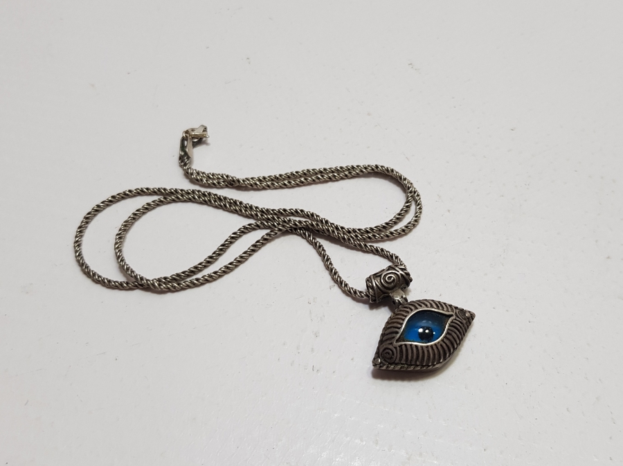 ANTİKA GÜMÜŞ NAZARLIK KOLYE