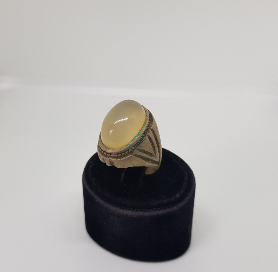 OSMANLI DÖNEMİ AY TAŞLI GÜMÜŞ YÜZÜK