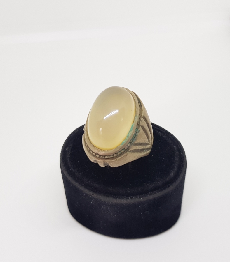 OSMANLI DÖNEMİ AY TAŞLI GÜMÜŞ YÜZÜK