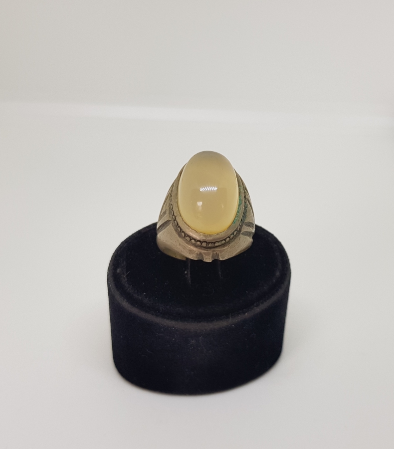 OSMANLI DÖNEMİ AY TAŞLI GÜMÜŞ YÜZÜK