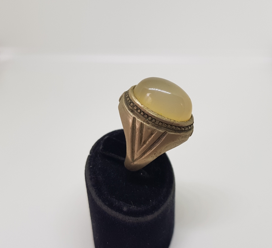 OSMANLI DÖNEMİ AY TAŞLI GÜMÜŞ YÜZÜK