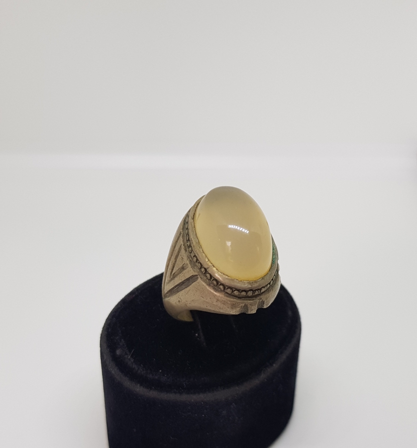 OSMANLI DÖNEMİ AY TAŞLI GÜMÜŞ YÜZÜK