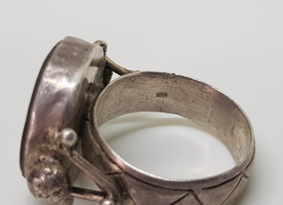 ÜZERİ YAZILI ANTİKA GÜMÜŞ YÜZÜK