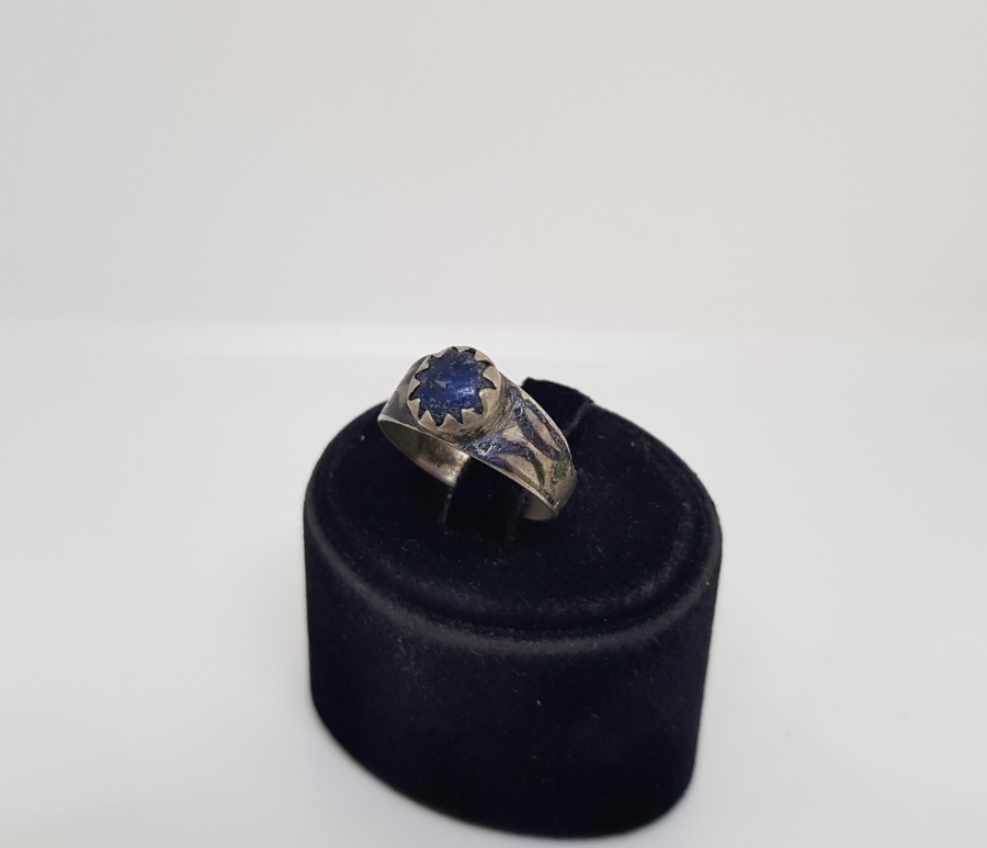 OSMANLI DÖNEMİ LAPİS TAŞLI SAVATLI GÜMÜŞ YÜZÜK