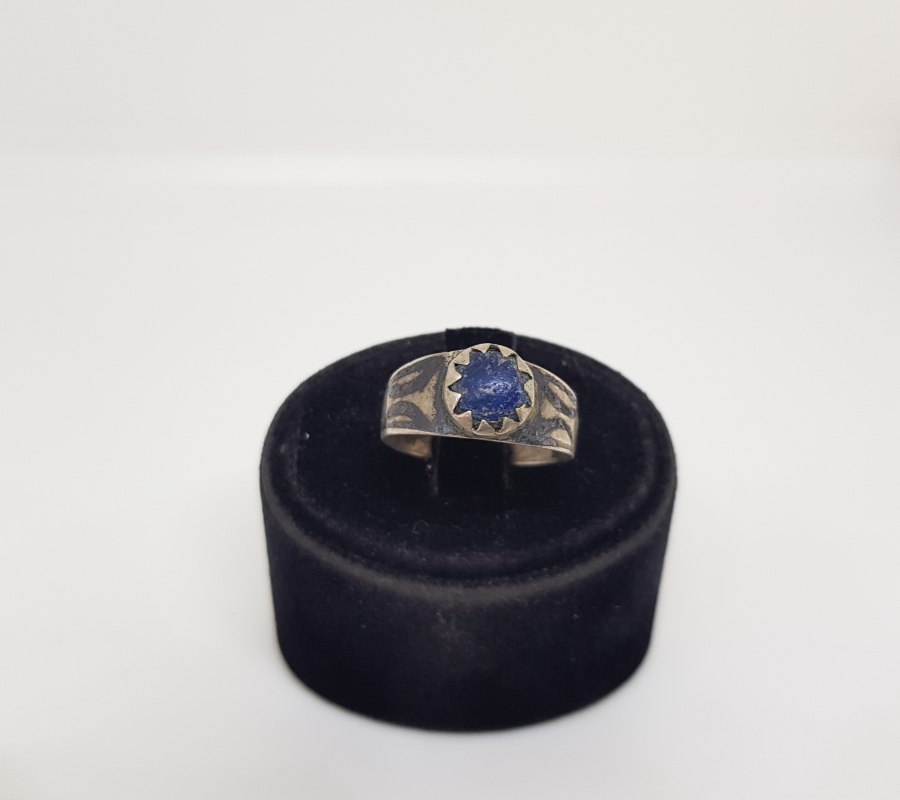 OSMANLI DÖNEMİ LAPİS TAŞLI SAVATLI GÜMÜŞ YÜZÜK