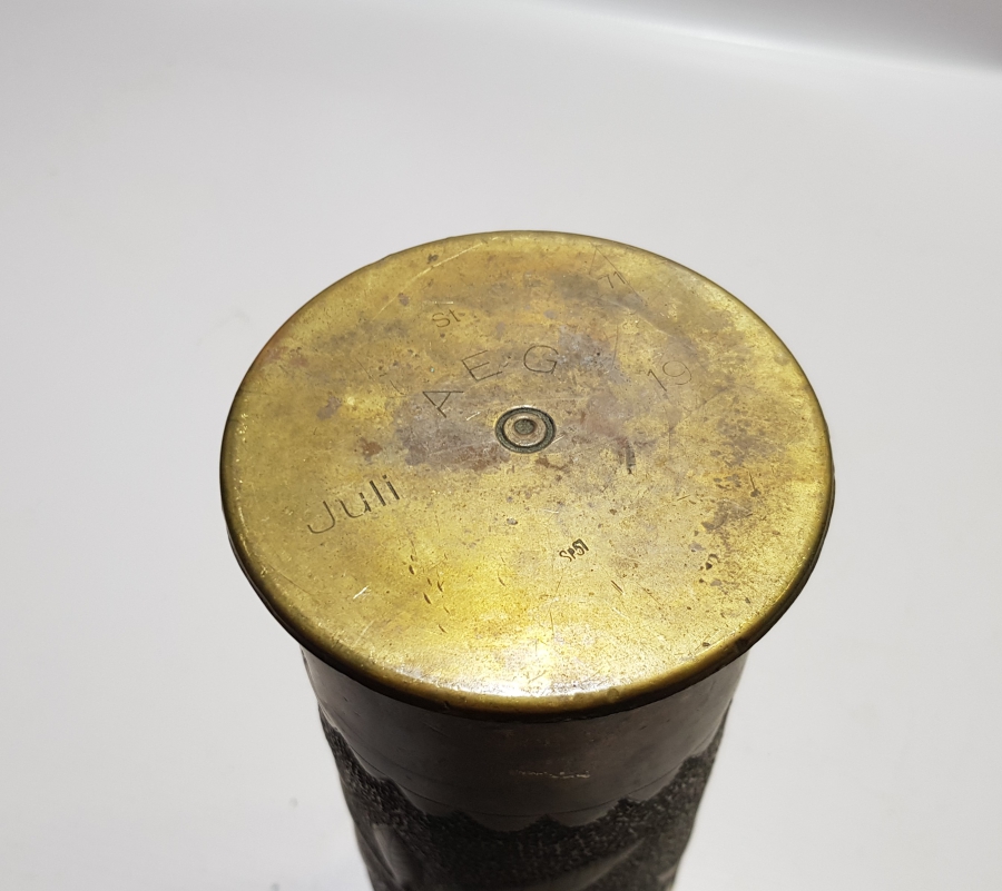 SİPER SANATI: 1. DÜNYA SAVAŞI, 1919 TARİHLİ TOP MERMİSİ KOVANI