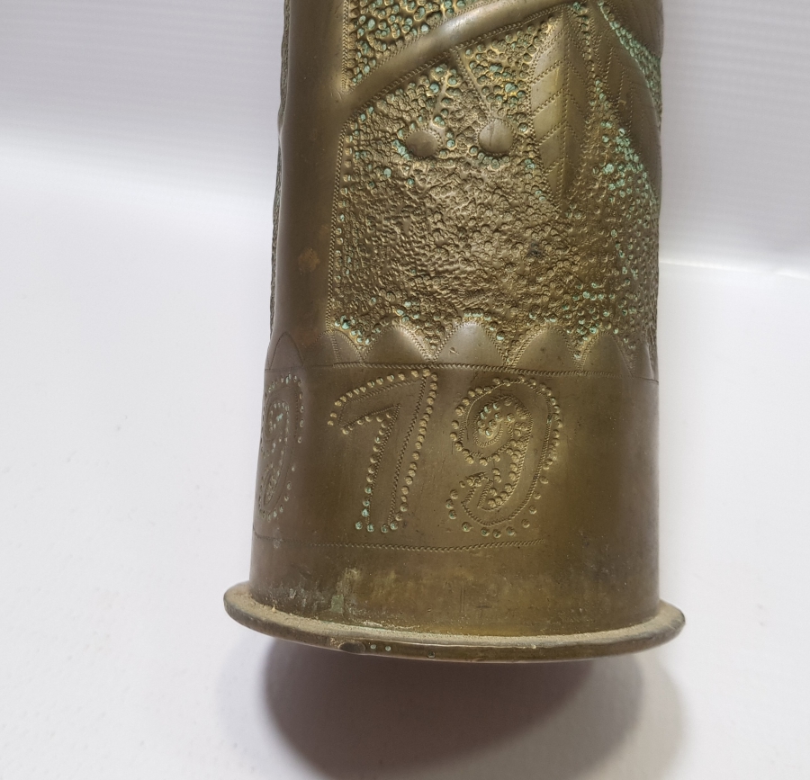 SİPER SANATI: 1. DÜNYA SAVAŞI, 1919 TARİHLİ TOP MERMİSİ KOVANI