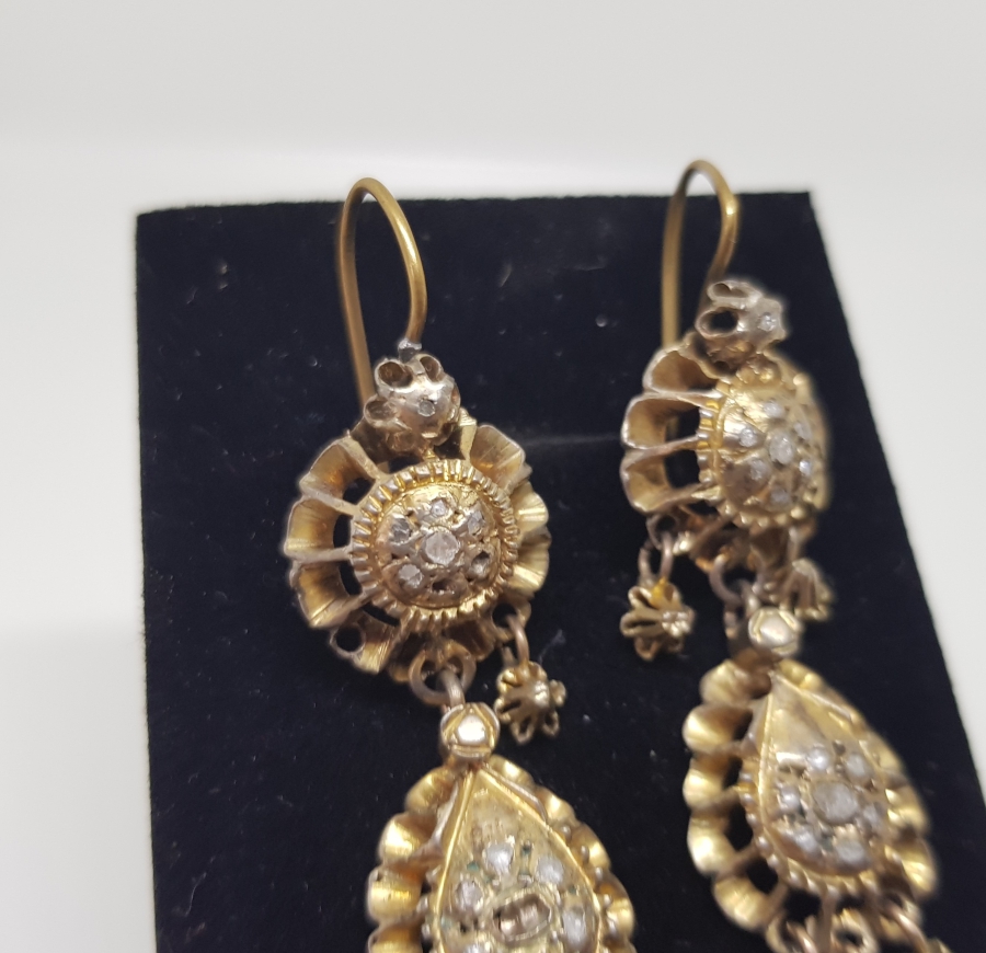 OSMANLI DÖNEMİ ELMAS TAŞLI DUT KÜPE