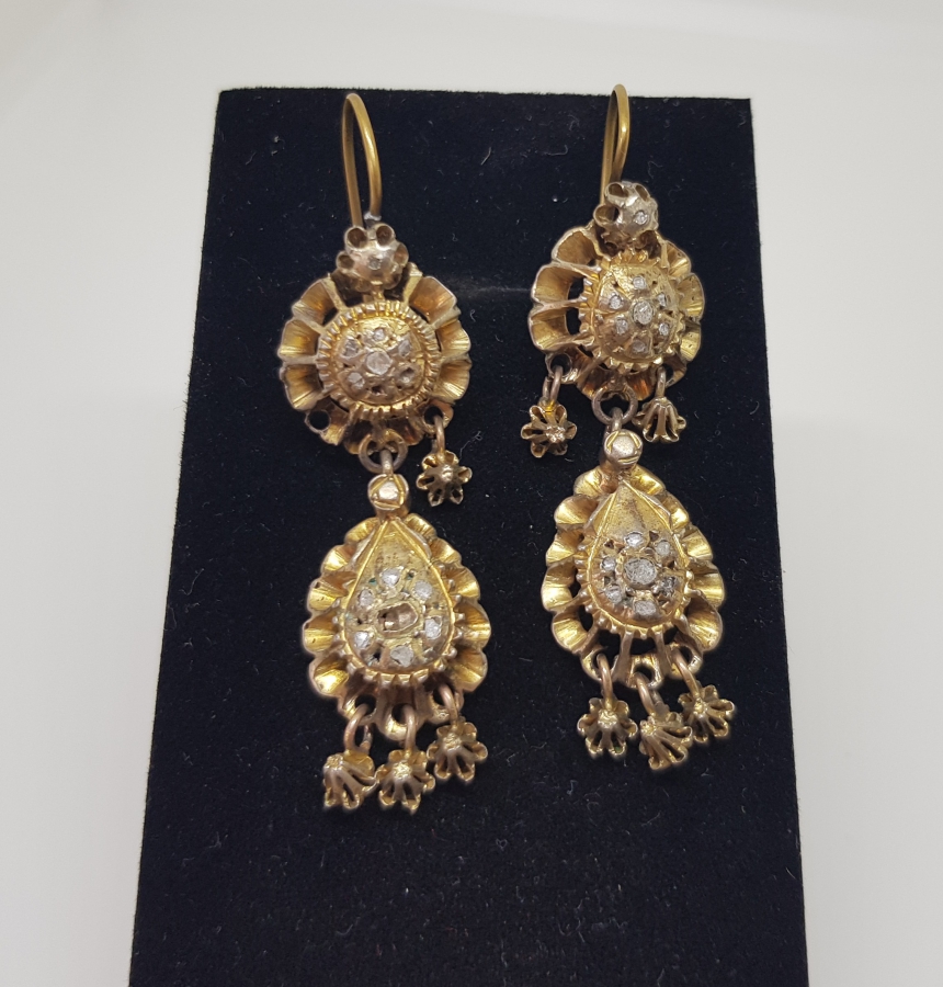 OSMANLI DÖNEMİ ELMAS TAŞLI DUT KÜPE