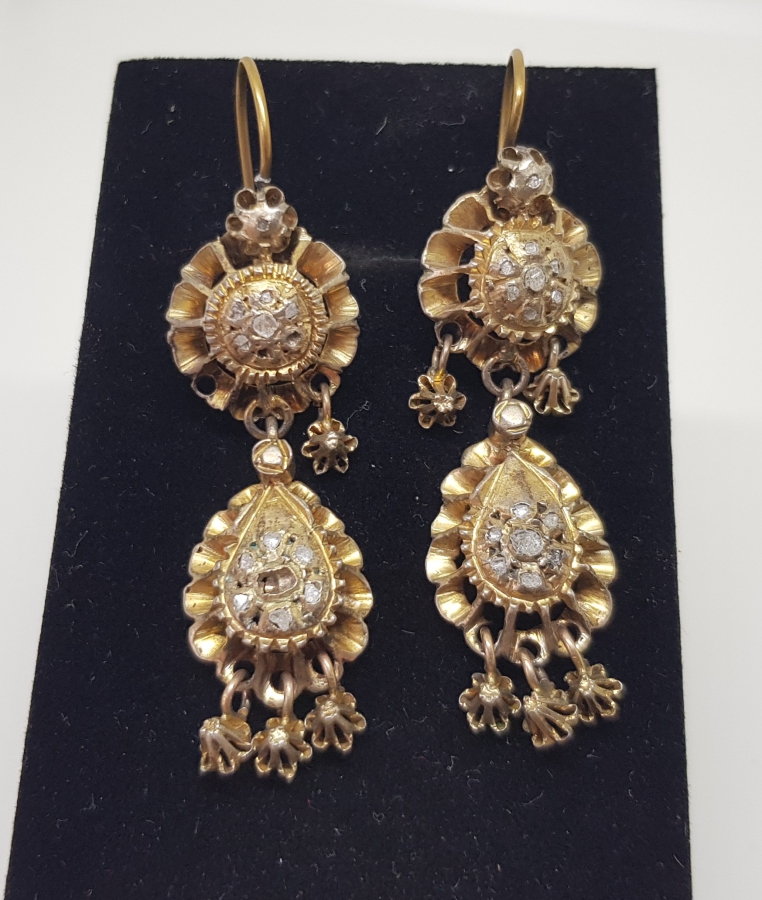 OSMANLI DÖNEMİ ELMAS TAŞLI DUT KÜPE