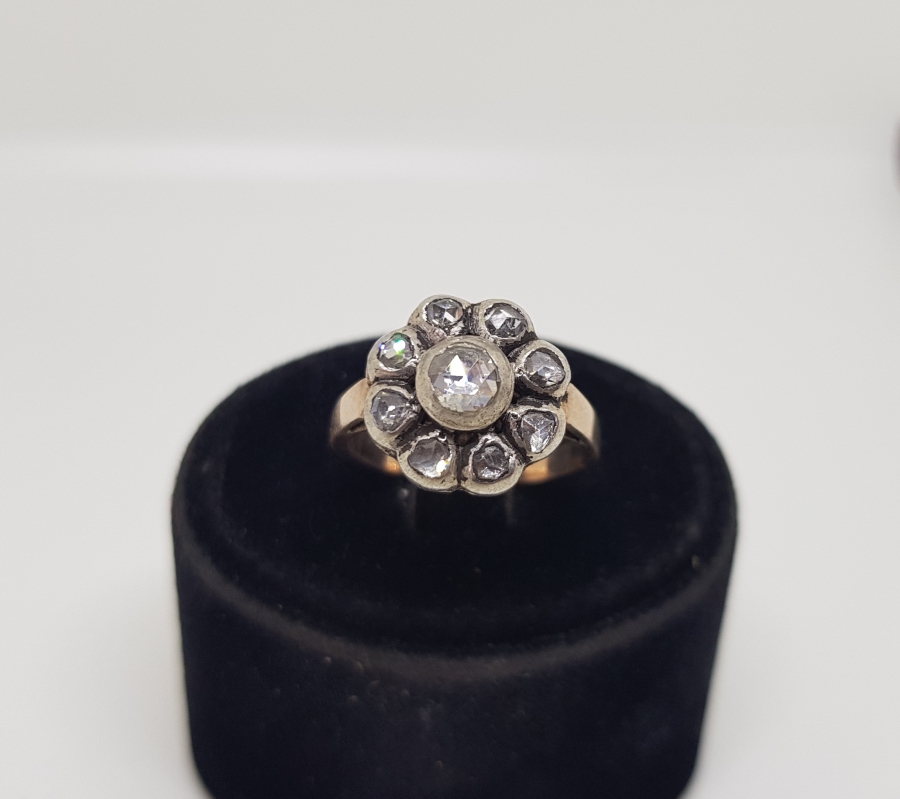 OSMANLI DÖNEMİ GÜL MODEL ELMAS YÜZÜK