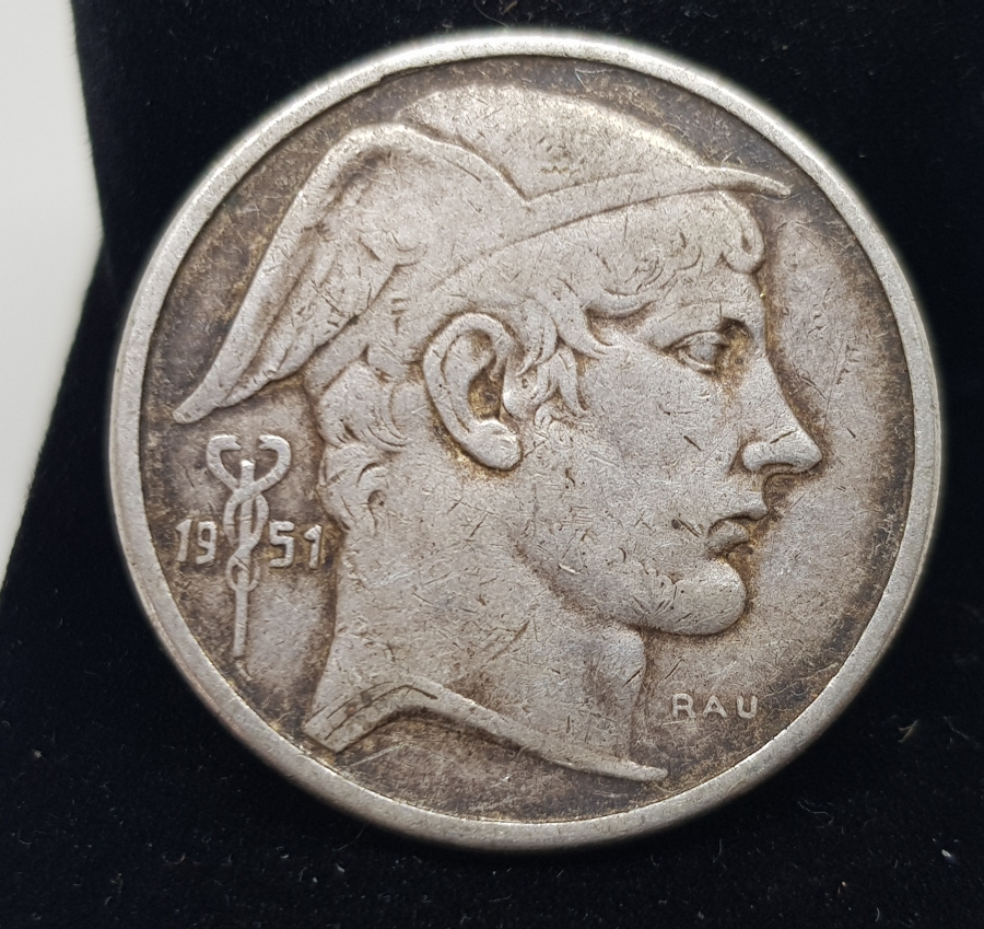 1951 BELÇİKA GÜMÜŞ 50 FRANK