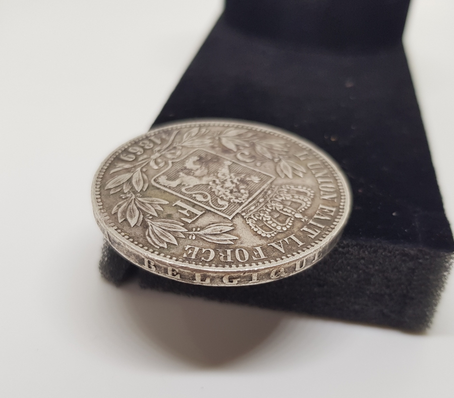 1869 BELÇİKA GÜMÜŞ 5 FRANK - ÇOK NADİR
