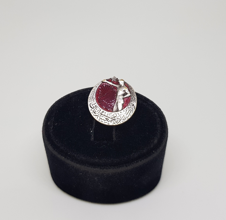 OSMANLICA TÜRKİYE İDMAN CEMİYETLERİ İTTİFAKLARI ROZETİ