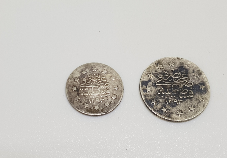 SULTAN ABDÜLHAMİD HAN DÖNEMİ GÜMÜŞ 1 VE 2 KURUŞ